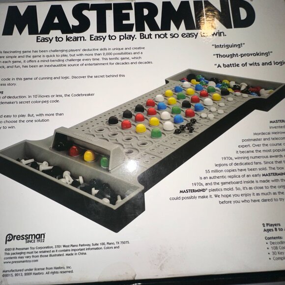 Mastermind Classic Code-Breaking Strategy Board Game by Pressman – Vintage Editi - Picture 4 of 7